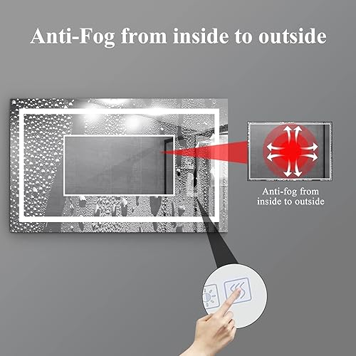 Miniatura 6 de Espejo de tocador LED, espejo de tocador iluminado, espejo de tocador de baño, espejos de baño para tocador, espejo de tocador LED antivaho y