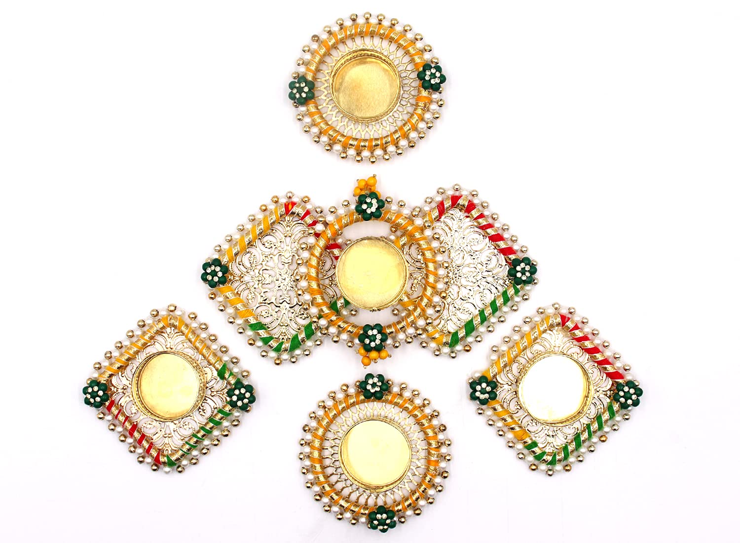 QUVYARTS Metal Decorative Tealight Holders - Set of 5