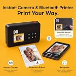 KODAK Mini Coup de feu 2 Rétroactivité 2x3” Caméra numérique instantanée & Imprimante photo, 38 Feuilles Ensemble de cadeaux, 2-in-1 Caméra d'impression portable, Imprimante Bluetooth pour iOS & Android, 4PASS Sublimation des colorants, blanc