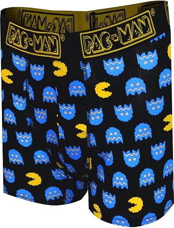 MJC Mens Pacman and Ghosts Black Boxer Briefs