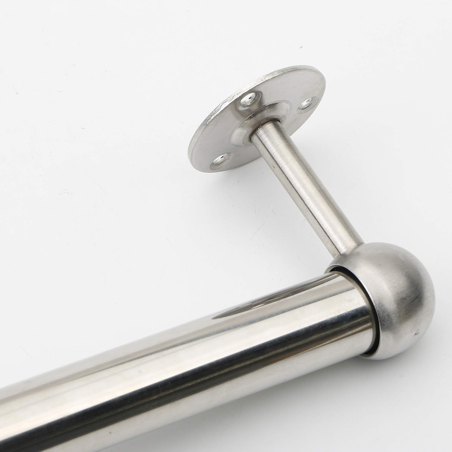 Stainless Steel Wardrobe Pipe, Closet Lever Rail Rod End Support Bracket, Ceiling-Mount Bracket for 1 inch (25mm) Stainless Steel Pipe, Pack of 4
