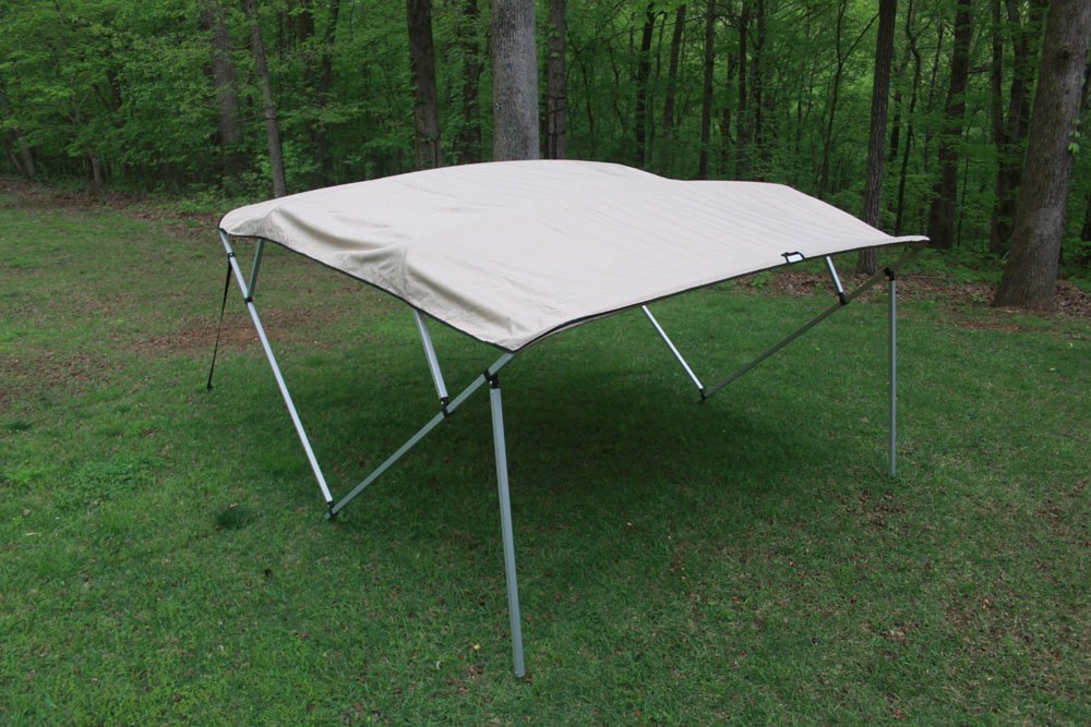 Buy Vortex TAN/Beige Square Tube Frame 4 Bow Pontoon/Deck Boat Bimini