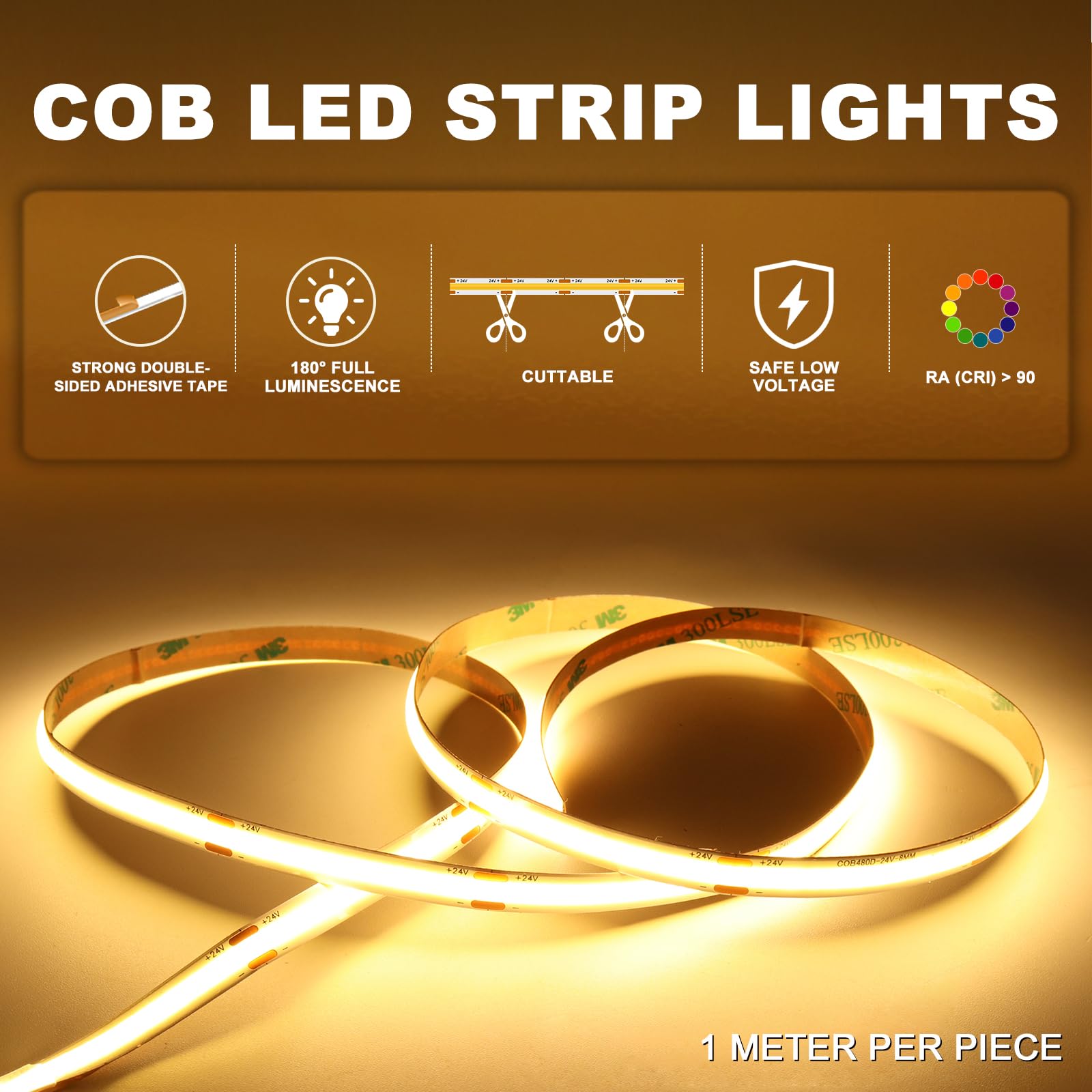Smart Treppenlicht System mit Bewegungsmelder, 16 Stufen COB LED Stufenbeleuchtung 3000 K Warmweiß, Intelligente Treppenbeleuchtung mit Lichtsensor, Automatische Innenbeleuchtung für Treppen