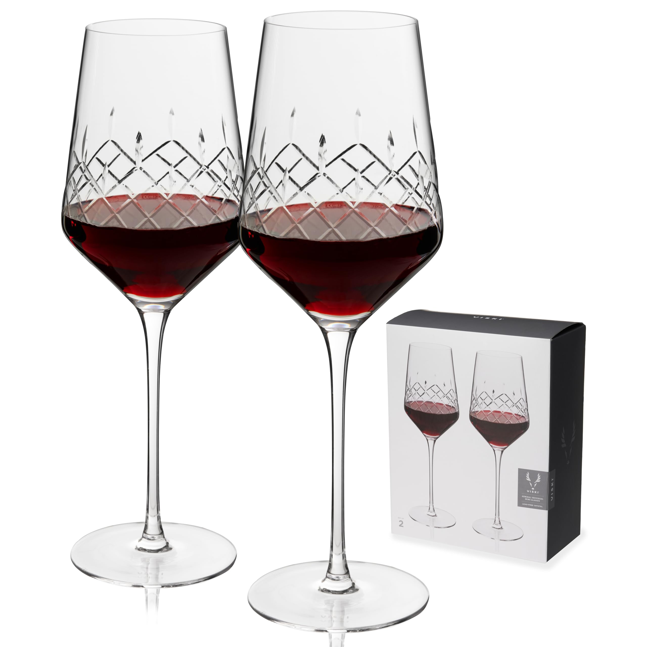 Verres à vin universels en cristal 590ml Viski Admiral gravés