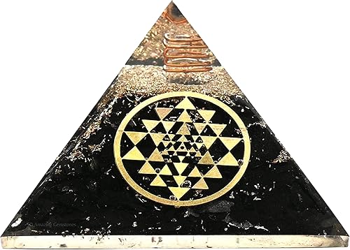 Miniatura 10 de Pirámide de orgón grande  Cristal de pirámide de turmalina negra  Pirámide de orgonita OM  Pirámides de órgano Curación de energía positiva