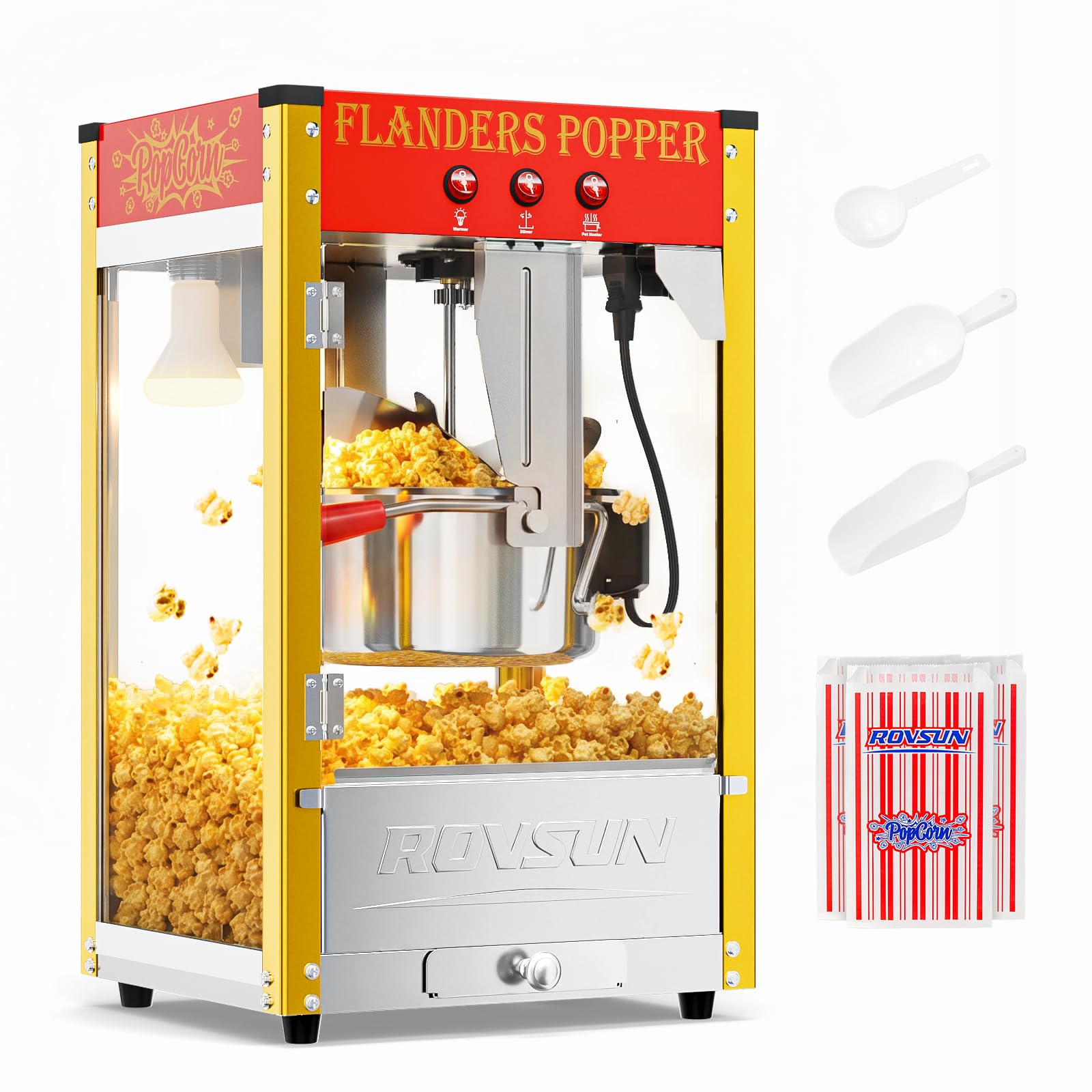 ROVSUN 10oz Commercial Popcorn Machine, Countertop Popper