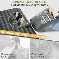 HIKENTURE Kétszemélyes Kempingmatrac 6.2 R-Értékkel - 8 cm Vastag Felfújható Matrac 140x200 cm, 4 Évszakos Túramatrac Kempingezéshez, Túrázá 6