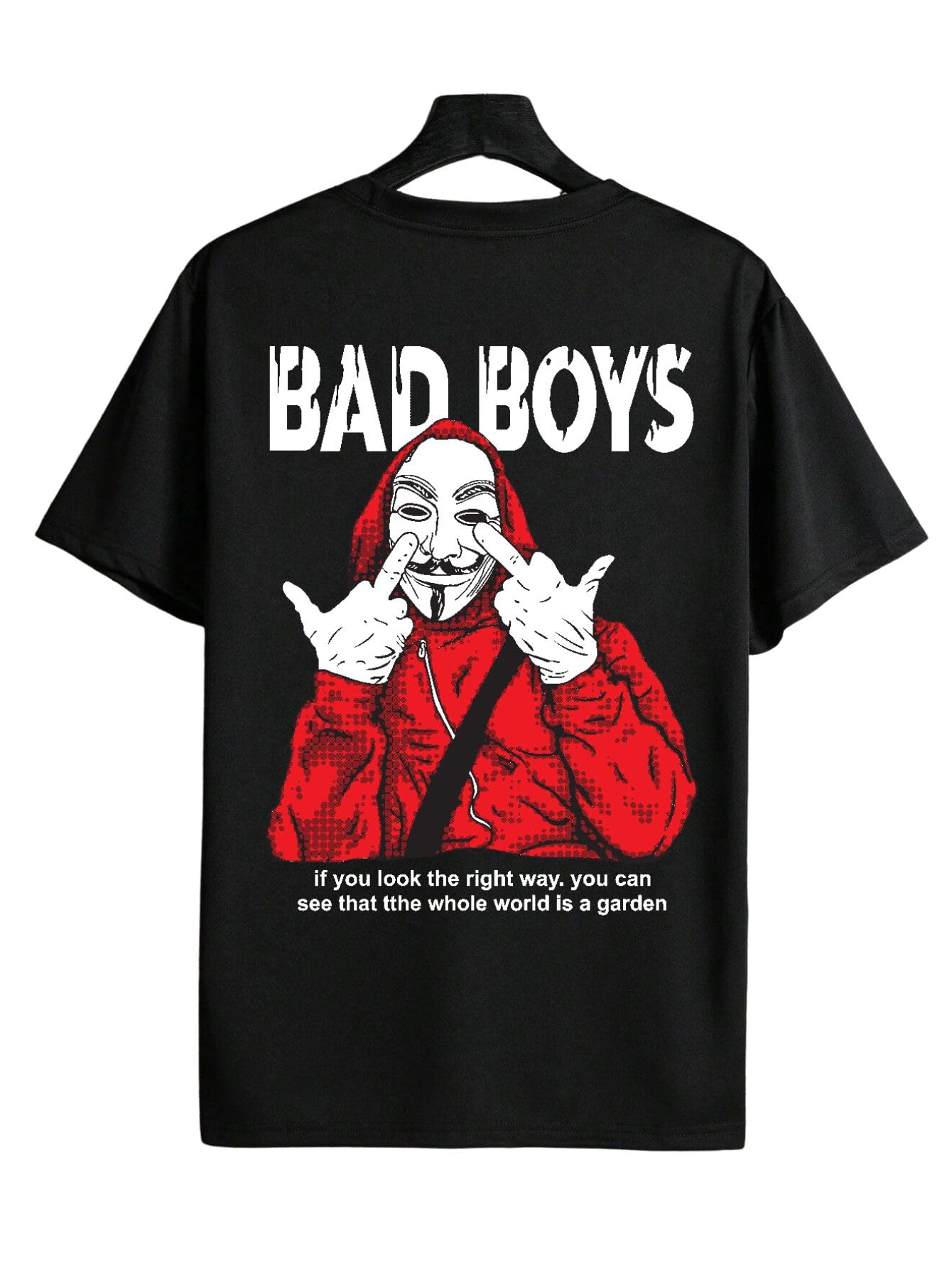 Benny Brooks Mens Black Hlaf Sleeve Graphic Printed Round Neck T-Shirt | Bad Boys T-Shirt