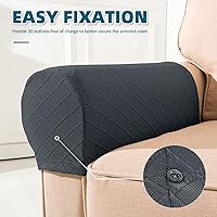 Vista 6 de 4 fundas para reposabrazos, fundas elásticas para reposabrazos de sofá, fundas antideslizantes para reposabrazos con clavos, fundas lavables