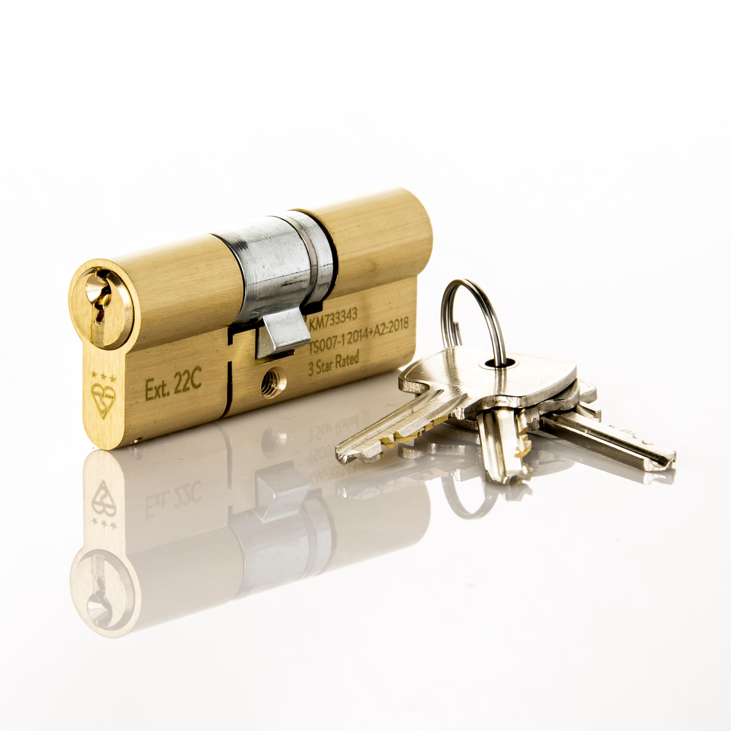 Tss Brass High Security Ts007 3 Star British Standard Insurance Approved Euro Lock. Anti Snap Police Preferred Product. With 3 Keys. 3 Star Cylinder (50Mm Internal X 50Mm External (100Mm Total))