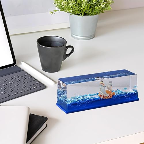 Miniatura 2 de Chilifuli Botella de deriva fluida de crucero, barco insumergible en una caja, modelo de crucero Titanic decoración de crucero de onda líquida,