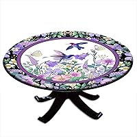 Vista 66 de Round Fitted Tablecloth with Elastic Outdoor Table Cover Round Elastic Tablecloths for Tables Waterproof Wipeable Table Cloths for