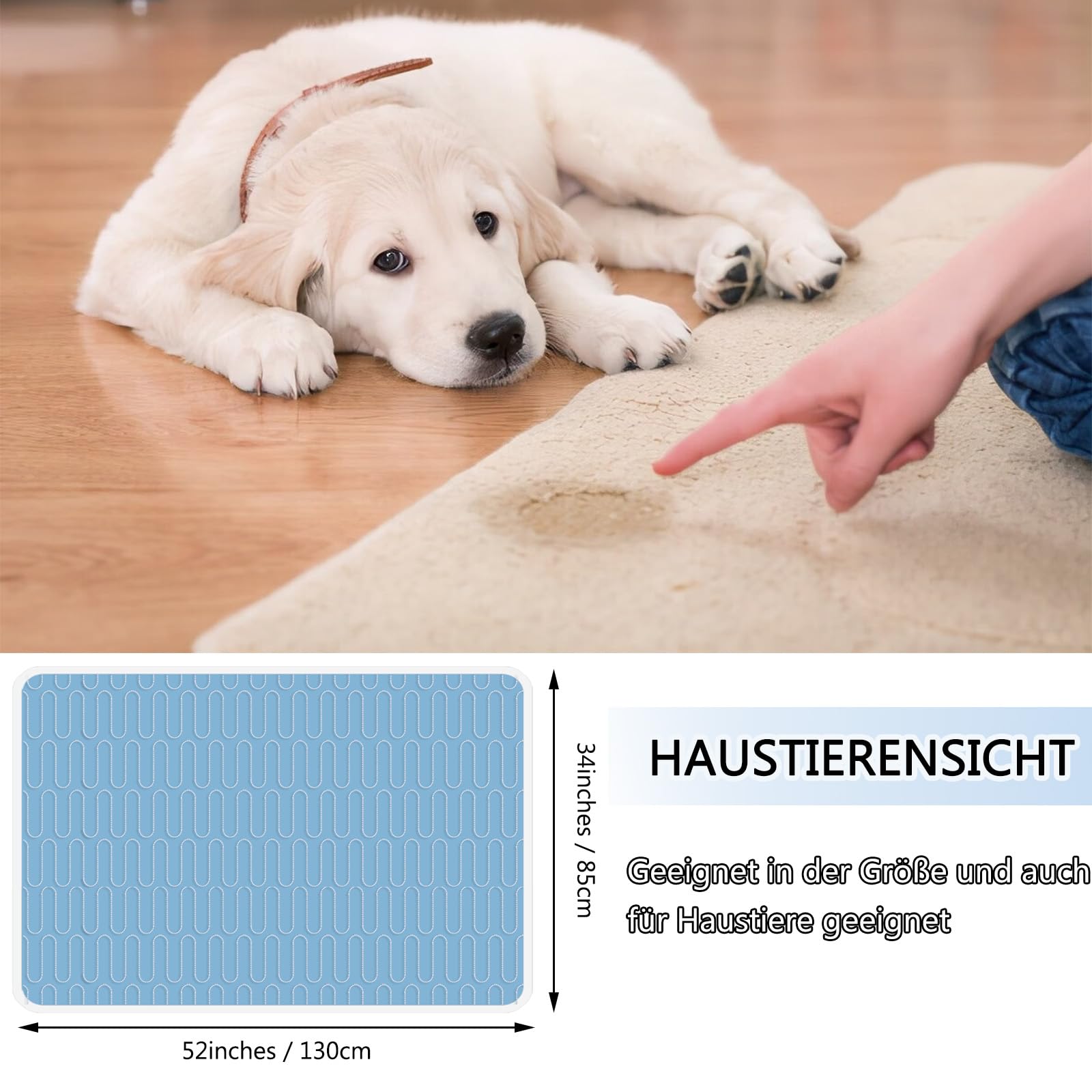 4 Inkontinenz Bettwäsche -85 X 130cm, waschbare und Wiederverwendbare wasserdichte Matratze, Urinalpolster für Erwachsene, Kinder, Senioren und Haustiere