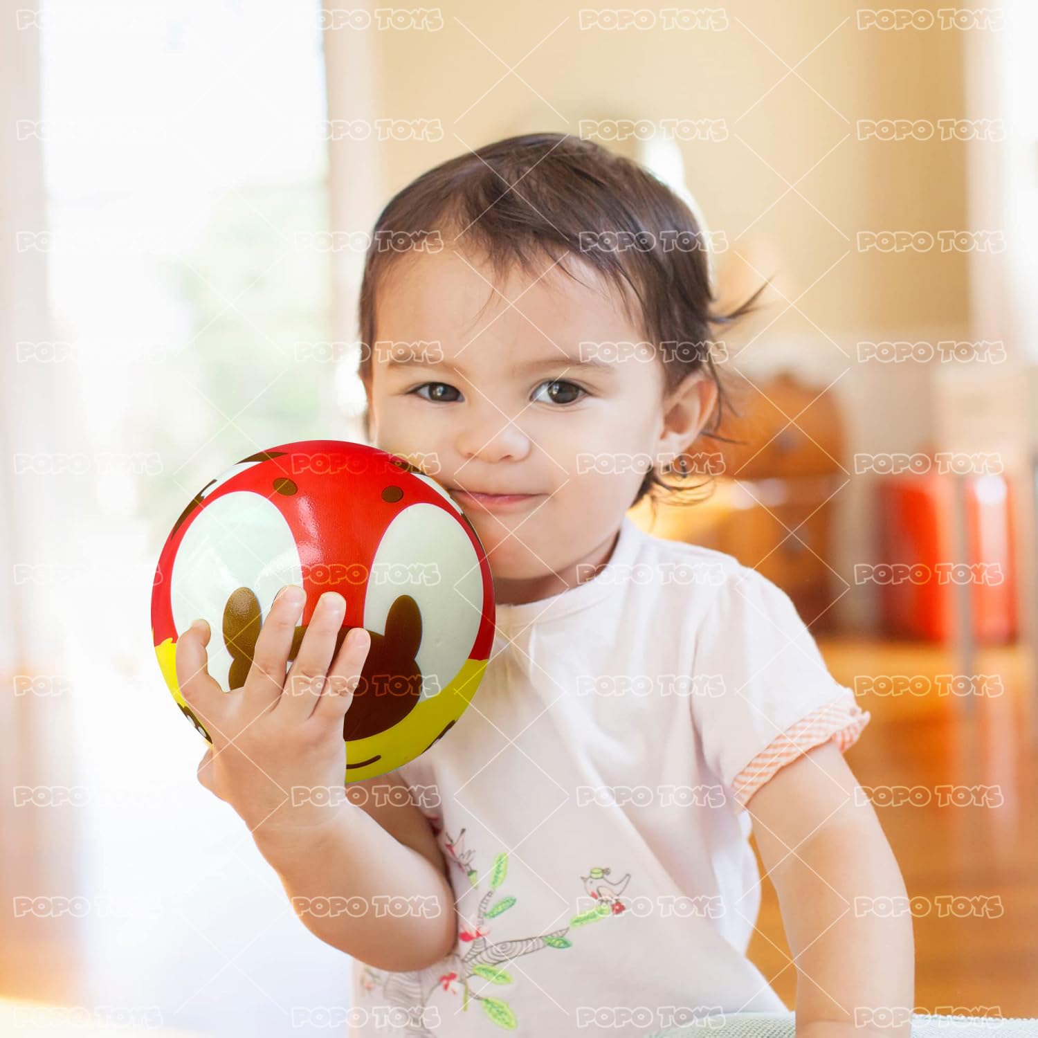 Beach Football | PVC Foam Beach Ball | No Air Needed | Light Weight & Safe Kids Playball | Best Use at Pools, Beach, Outdoor & Indoor Play | Dog | Multicolor| Popo Toys® 3