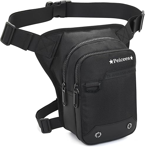 Miniatura 1 de Peicees Bolsa de pierna para hombres y mujeres, bolsa de cintura táctica al aire libre, bolsa de muslos para motocicleta, mochila cruzada, cangurera