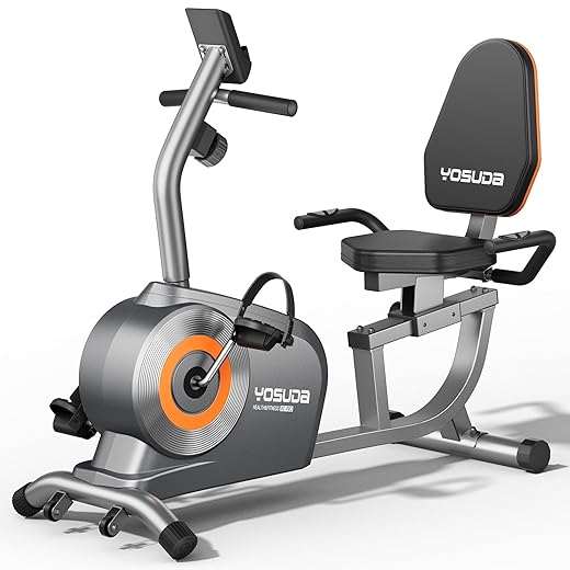 YOSUDA Recumbent Exercise Bike 350LB Weight Capacity-Recumbent Bikes for Home Use with Comfortable Seat, Pulse Sensor & 16-level Resistance