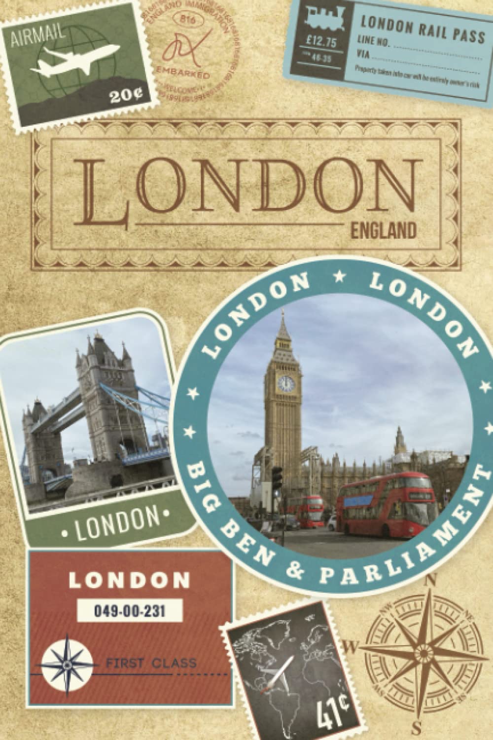 London Travel Book - a Blank Lined Retro Travel Diary or Journal, the Perfect Travel Essentials Gift for a holiday in London, England. Write Daily, ... Log.: Great for London Study Abroad Gifts