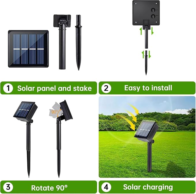 Tira LED solar blanca impermeable de 19.6 pies para exterior miniatura 7