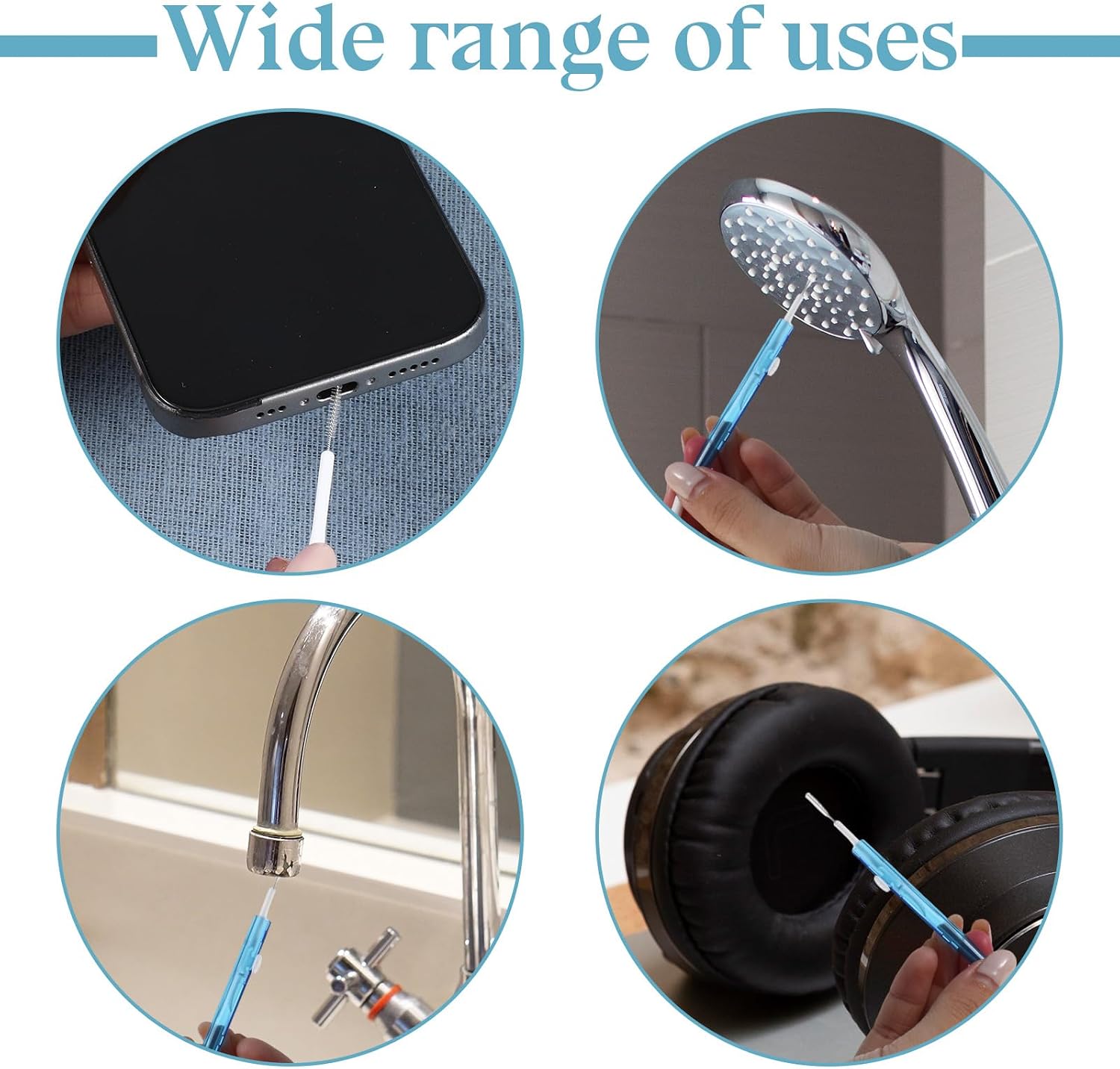 10Pcs Cell Phone Cleaning Kit, Dual Head Multifunction Anti-Clogging Nylon Brushes Hook Cleaner, Mini Cleaning Kits for 16 17 Pro Max Charging Port, Phone Speaker, Earphone, Tablet, Camera, Keyboard