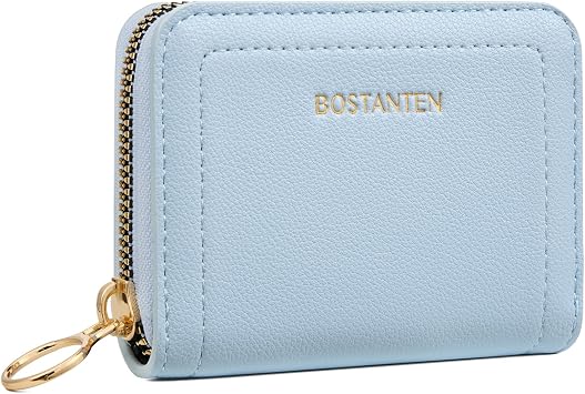 BOSTANTEN Credit Card Holder RFID Small Wallets Woman Zipper Card Wallet