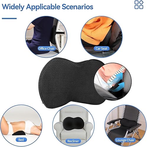 Miniatura 7 de Cojín de asiento de automóvil, almohada de espuma viscoelástica para asiento de coxis para conducir, alivio del dolor de ciática y espalda, cojines