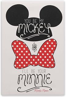 Open Road Brands Disney You Be My Mickey and I'll Be Your Minnie Gallery Wrapped Canvas Wall Art - Cute Mickey Mouse Wall Decor for Weddings, Anniversaries and More