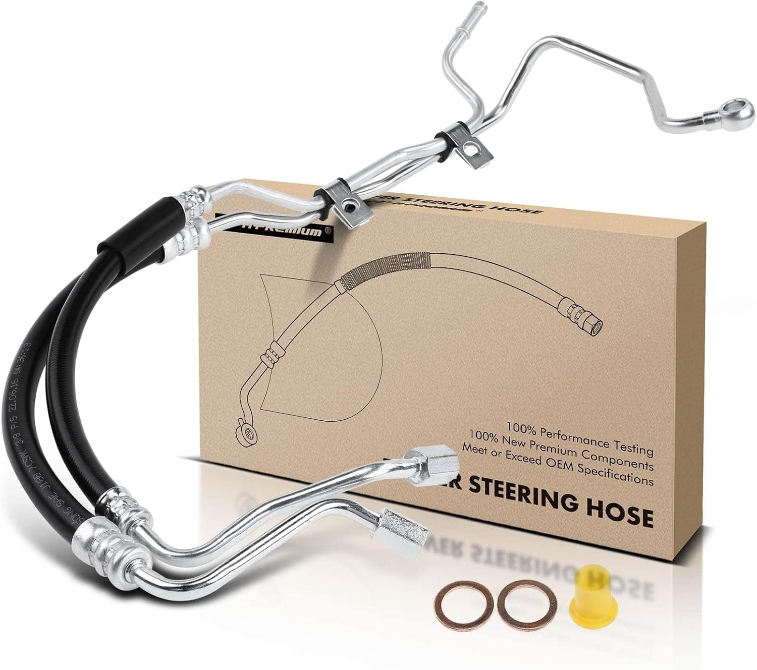 A-Premium Power Steering Pressure and Return Line Hose Assembly Compatible with Subaru Outback 2000-2004, Legacy, 2000-2004, Baja 2003-2006, 2.5L, with Washer, From Pump To Gear And From Gear