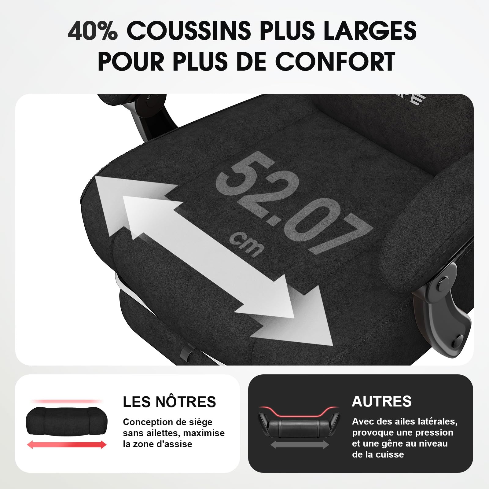 Douxlife Chaise Gaming Ergonomique avec Massage Chaise de Bureau