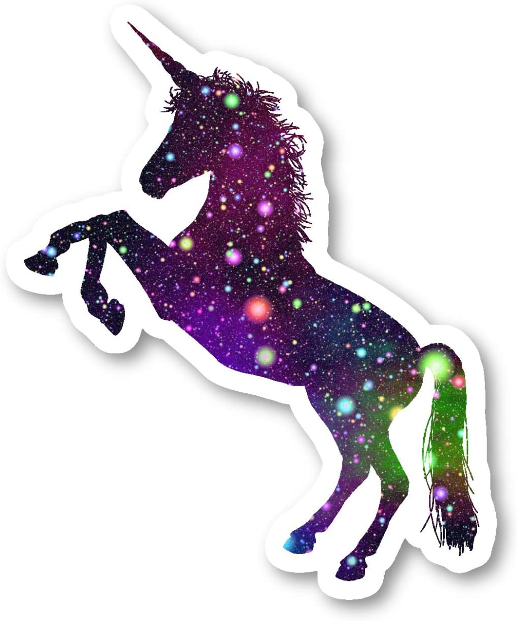 Unicorn Sticker Bright Galaxy Stickers - 2 Pack - Laptop Stickers - 2.5" Vinyl Decal - Laptop, Phone, Tablet Vinyl Decal Sticker (2 Pack) S81873