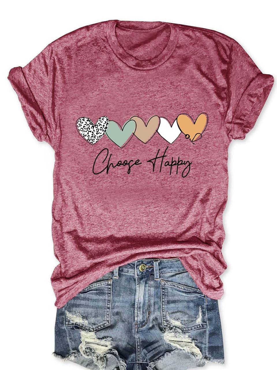 Savarana Graphic Tees for Women Be Kind Letter Print Shirts Funny Love Heart T Shirt Inspirational Happy Short Sleeve Tops