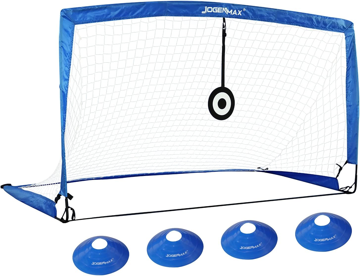 JOGENMAX Portable Soccer Goal, Pop-Up Soccer Goal Net with Aim Target, 1PCS, with Agility Training Cones, Indoor or Outdoor Soccer Goal Gift for Teen Boy Kids Adults Size 6‘X3’X3‘ (Upgraded) : Sports & Outdoors