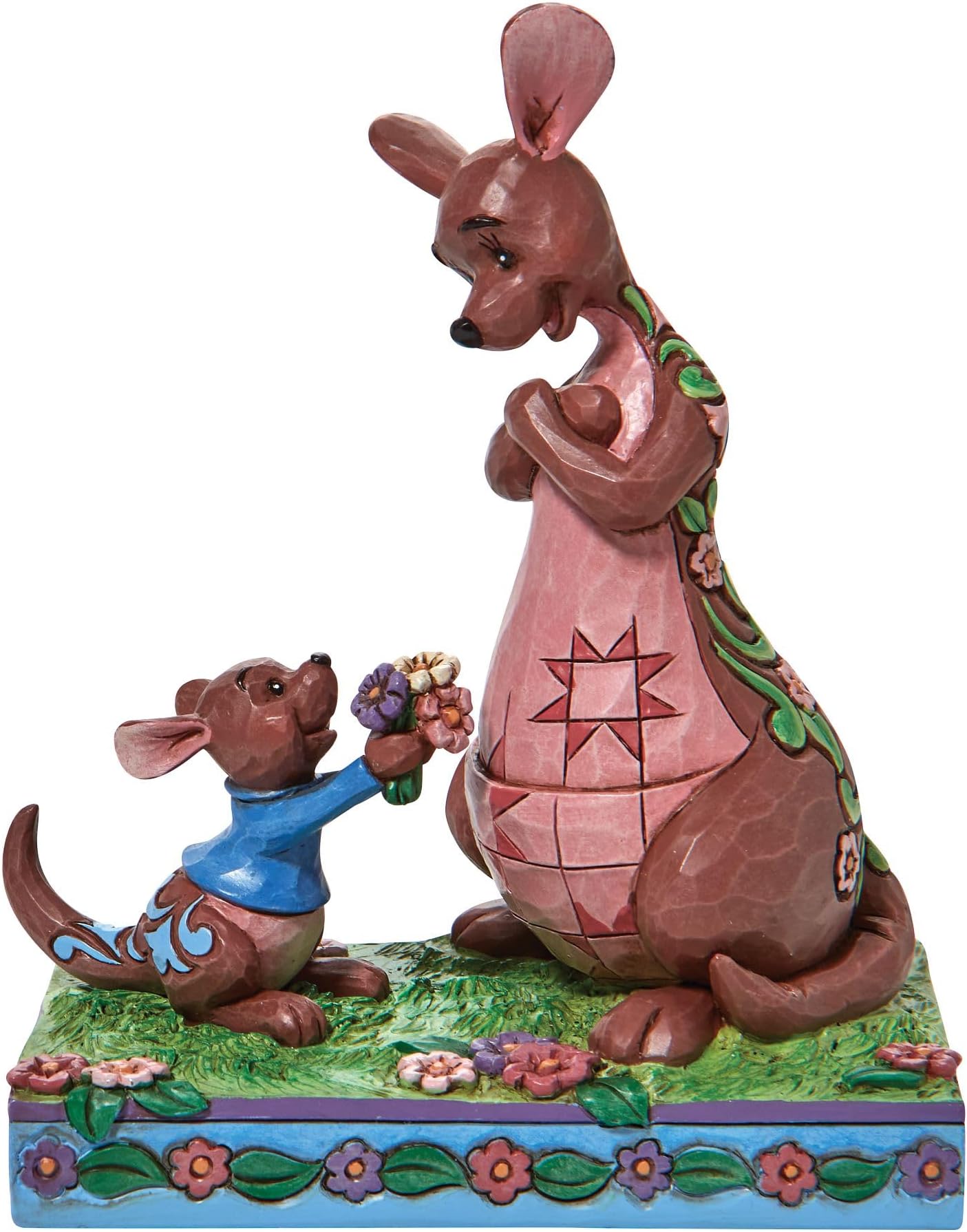 Enesco Jim Shore Disney Traditions Winnie The Pooh Roo Giving Kanga Flowers Figurine, 6 Inch, Multicolor