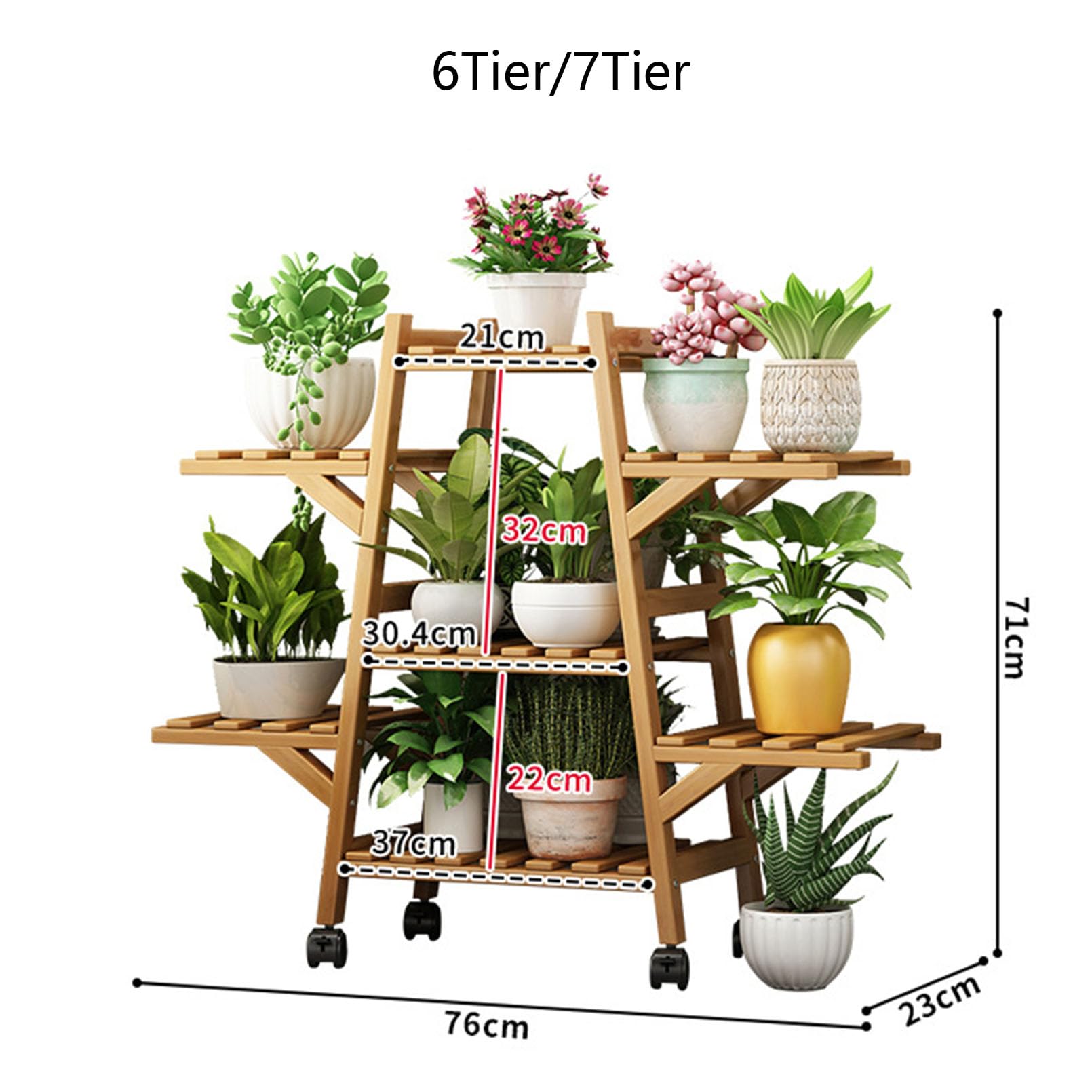 Scaffale per piante, 7 ripiani, per interni ed esterni, per angoli, balconi, giardini, terrazze