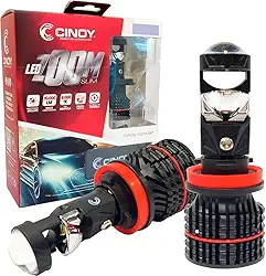 Lâmpada Led H8 H11 H16 Mini Projetor Zoom Slim 6000K 10000Lm 12V 24V