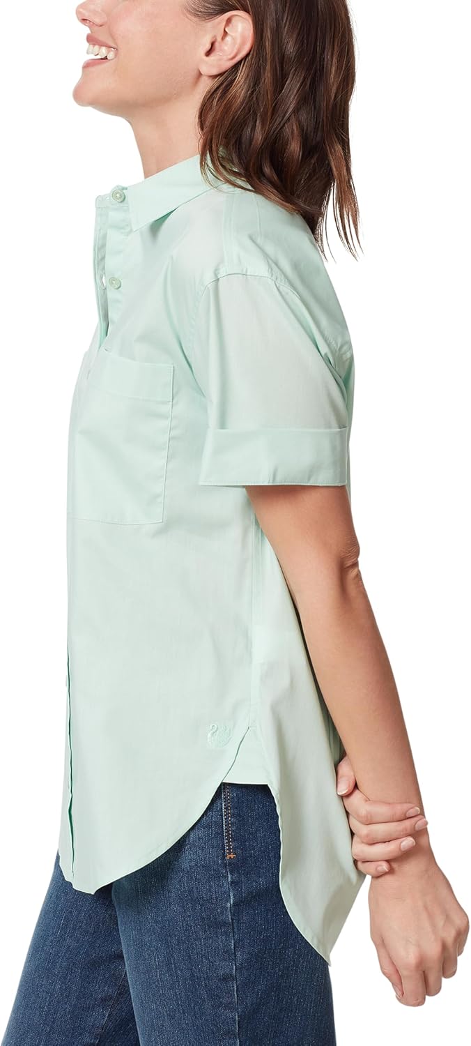 Gloria Vanderbilt Womens Amanda Button Down Shirt with Cuffed Short Sleeves and Patch Pockets Standard - Image 3