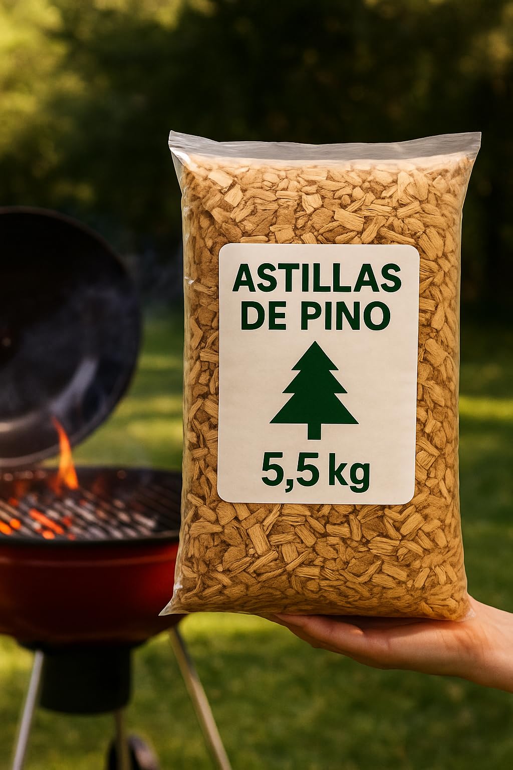 Astillas Encendido Pino Ecológica, Madera Seca Natural para Barbacoa, Chimenea, Caldera y Estufa, Saco de 6,5 Kgs. Astillas de Pino Natural para Barbacoas y Chimeneas.