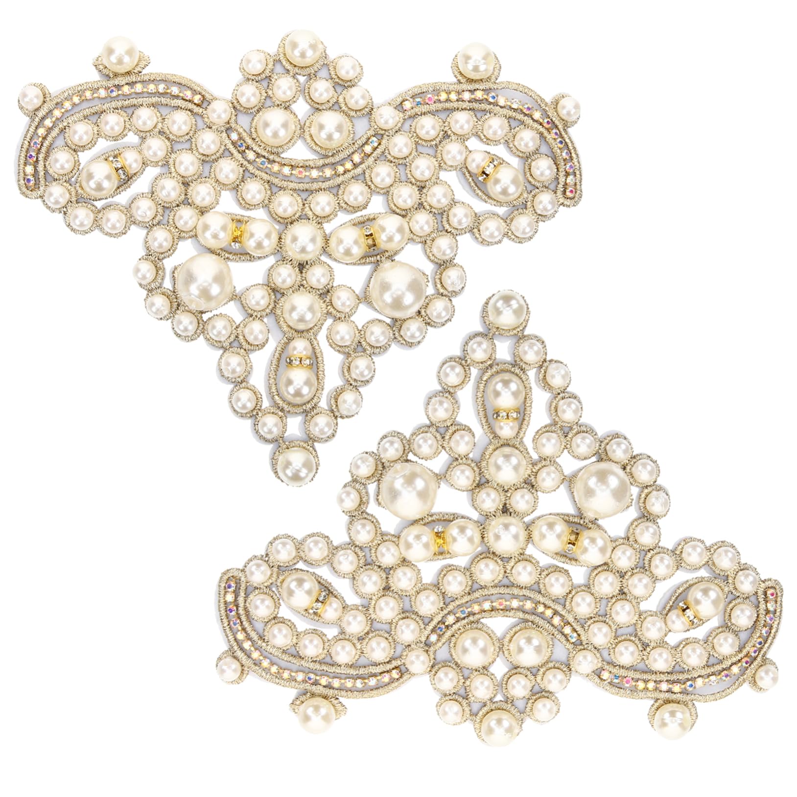 Housoutil 5 Ensembles Appliques Perles Pour Vêtements Chaussures Décor Diy Thermocollant Pour Robes Sacs Accessoires 2 Pièces * 5