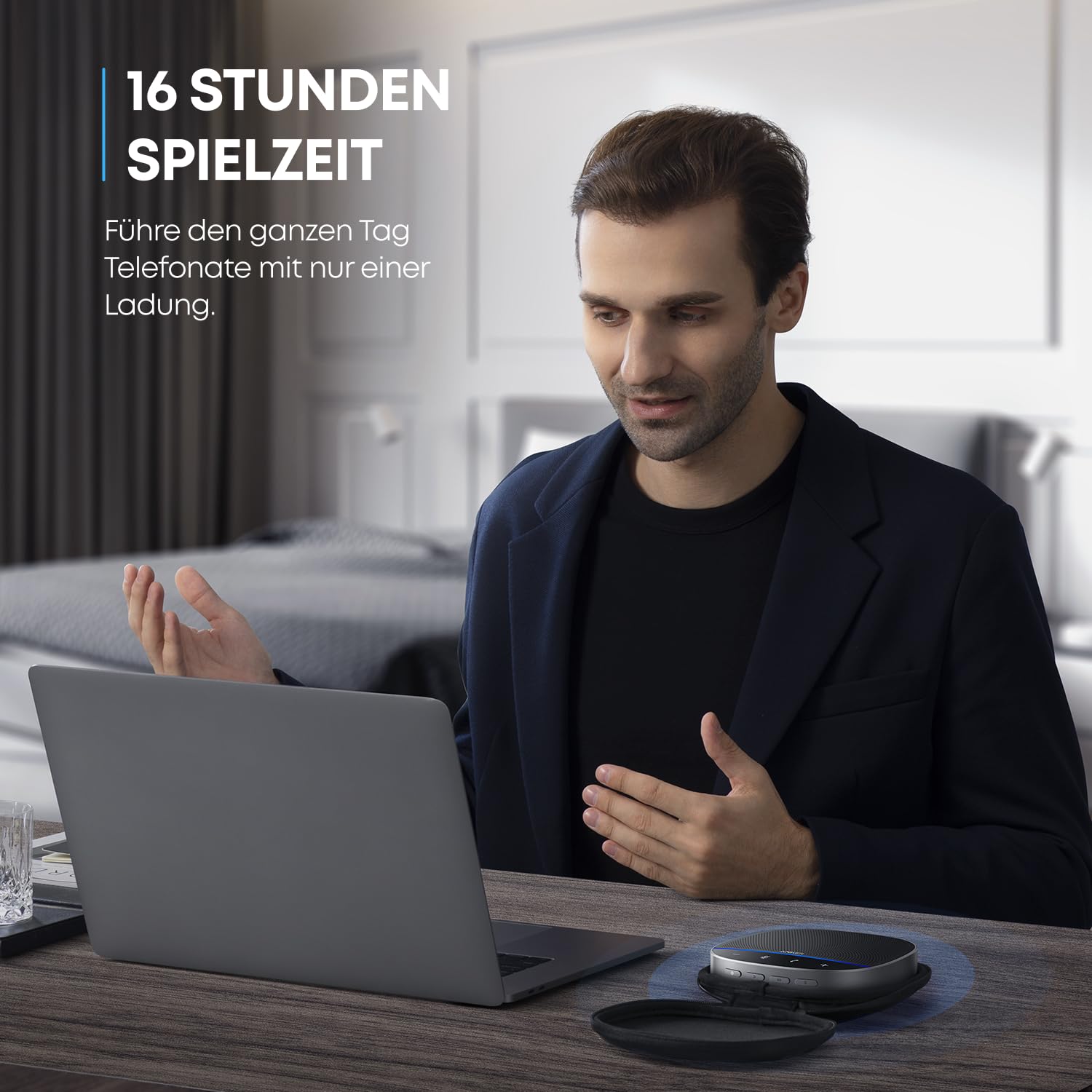 Anker PowerConf S500 Konferenzlautsprecher mit Zoom-Zertifizierung, USB-C & Bluetooth, Lautsprecher für Anrufe, Meetings und Konferenzen, integrierte Mikrofone für intelligente Sprachaufnahmen