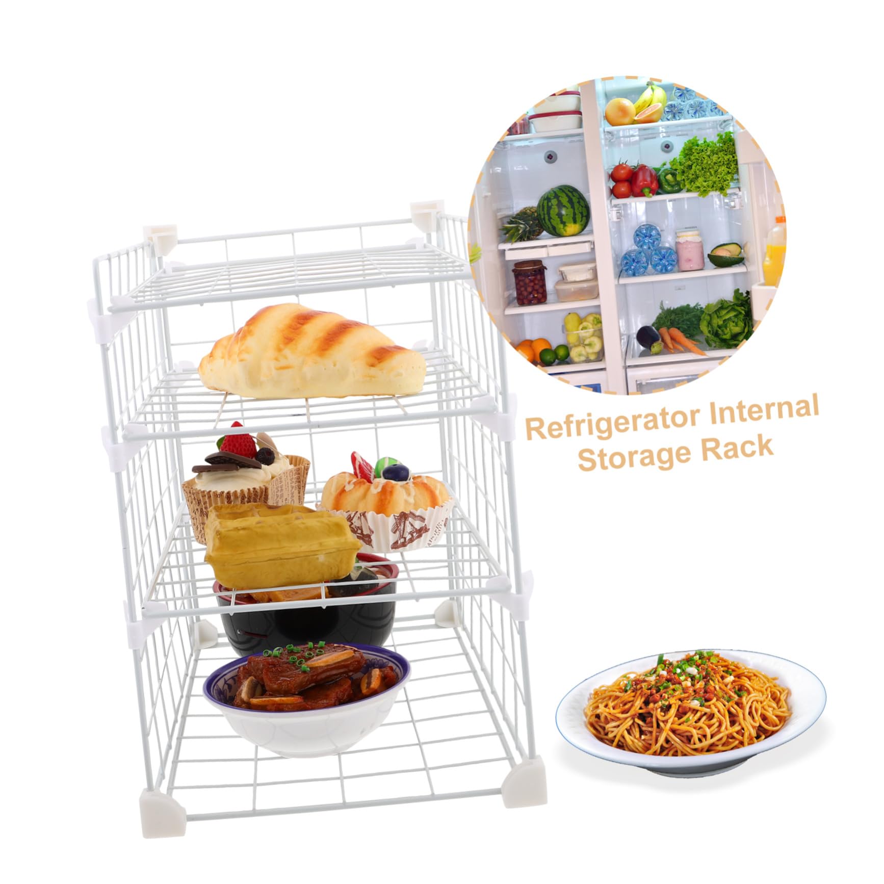 MAGICLULU Organizer per Frigo a Griglia in Ferro Ripiani Regolabili