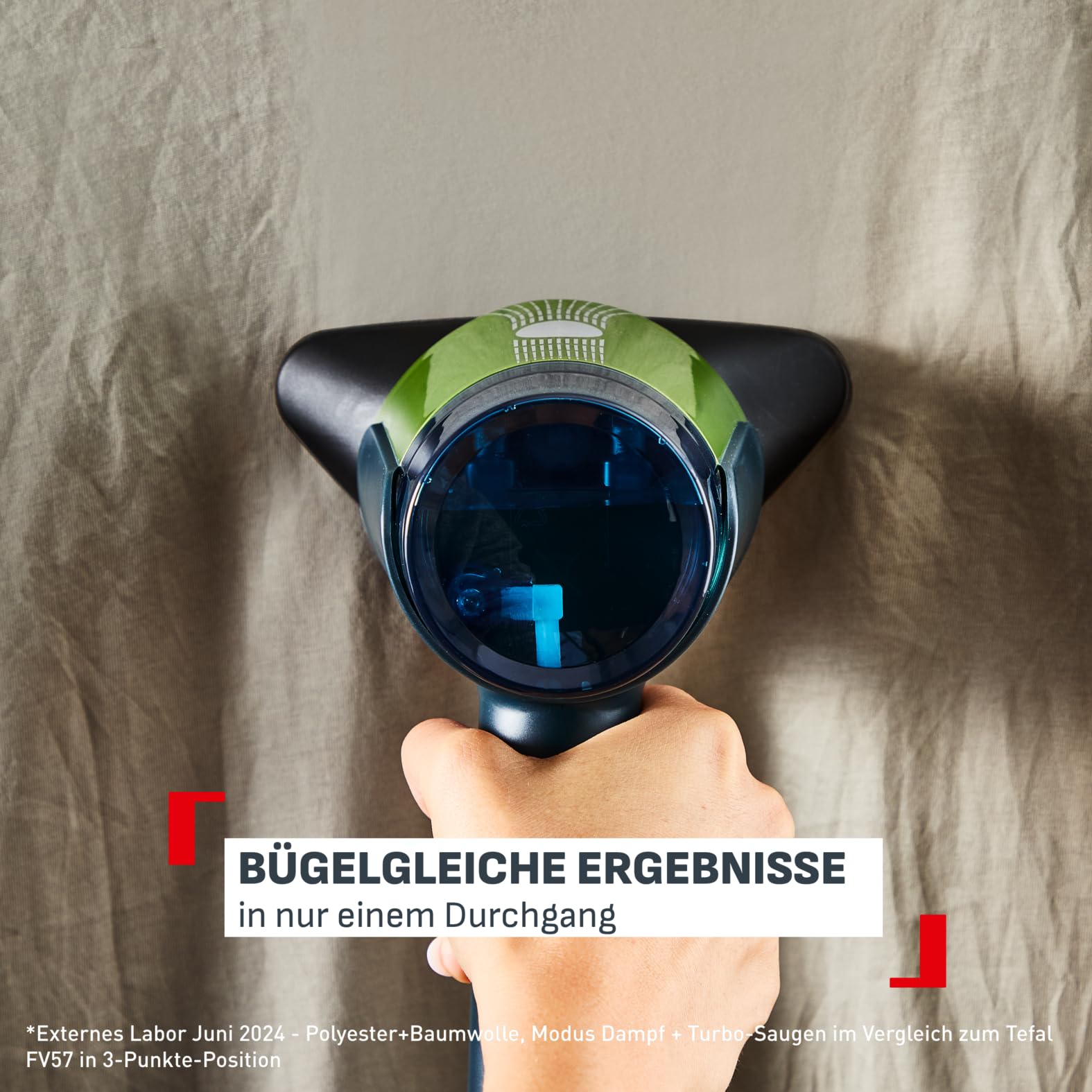 Tefal Aero Steam Dampfglätter – 1400W, Keramik-Bügelsohle, 20 g/Min. Dampf, 3 Modi & Turbo-Saugfunktion, 100 ml abnehmbarer Tank, schnelle faltenfreie Ergebnisse, für Kleidung & Textilien, Blau/Grün