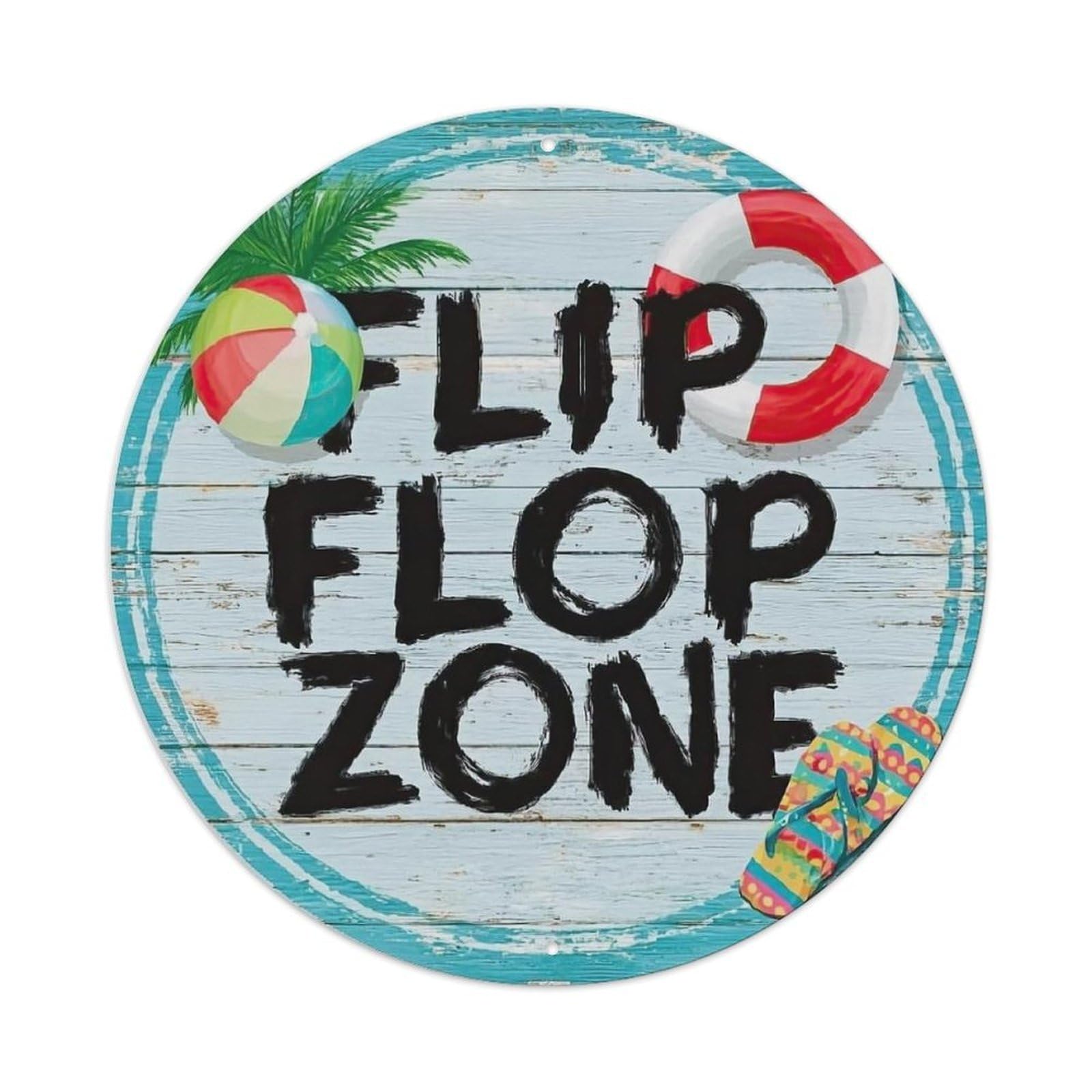 Colorful Tropical Beach Vibes Metal Tin Sign