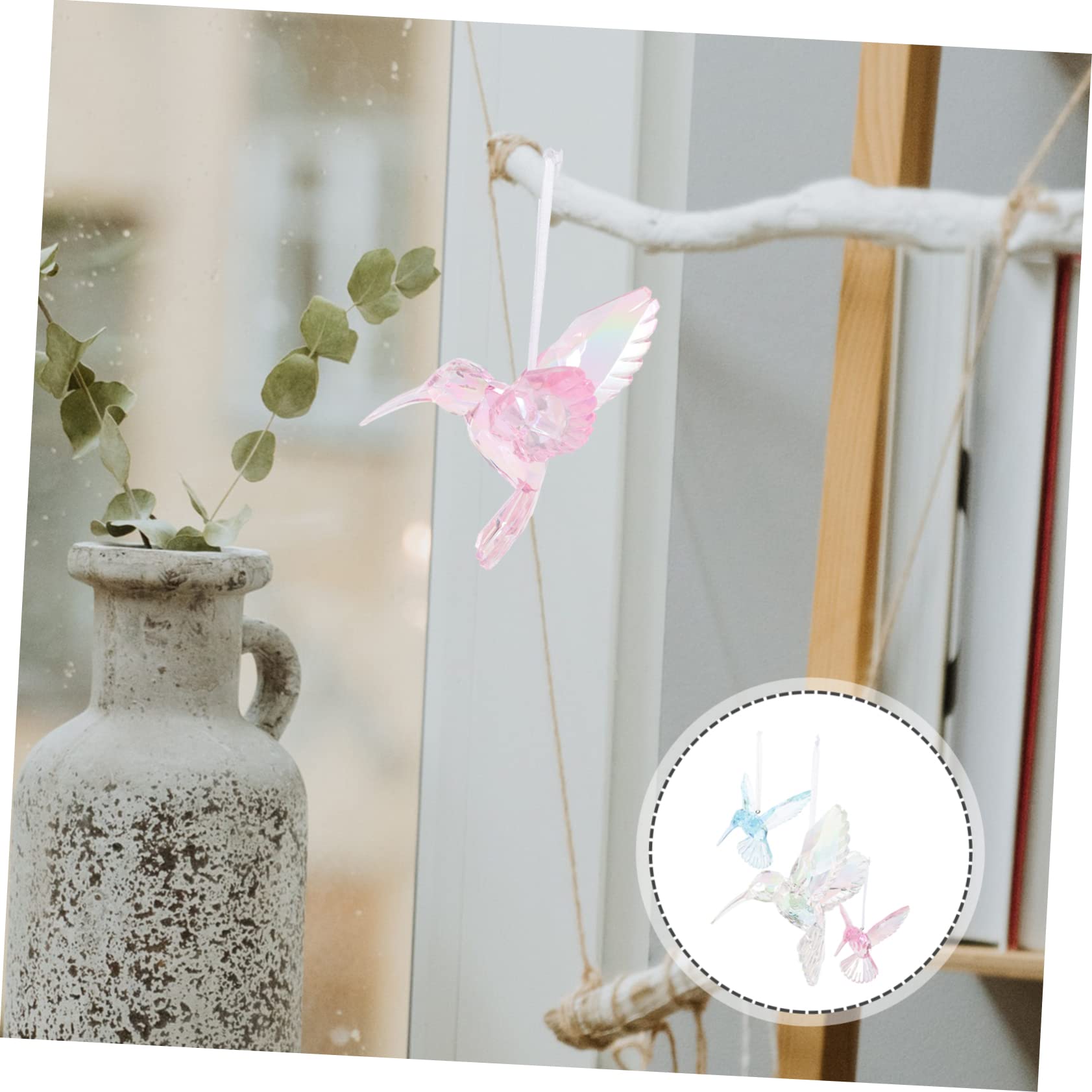 Zerodeko 9stücke Teiliges Acryl Hummingbird Ornament Bunte Hängende Vogel-Dekoration Für Weihnachten Garten Und Feste Für Kreative Wohnraumgestaltung Fliegende