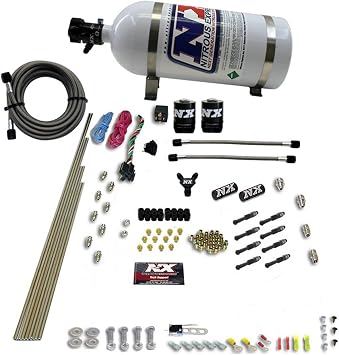 Nitrous Express - 8 Cyl Dry Direct Port 2 Solenoids Nitrous Kit 200-600HP w/10lb Bottle 93006-10