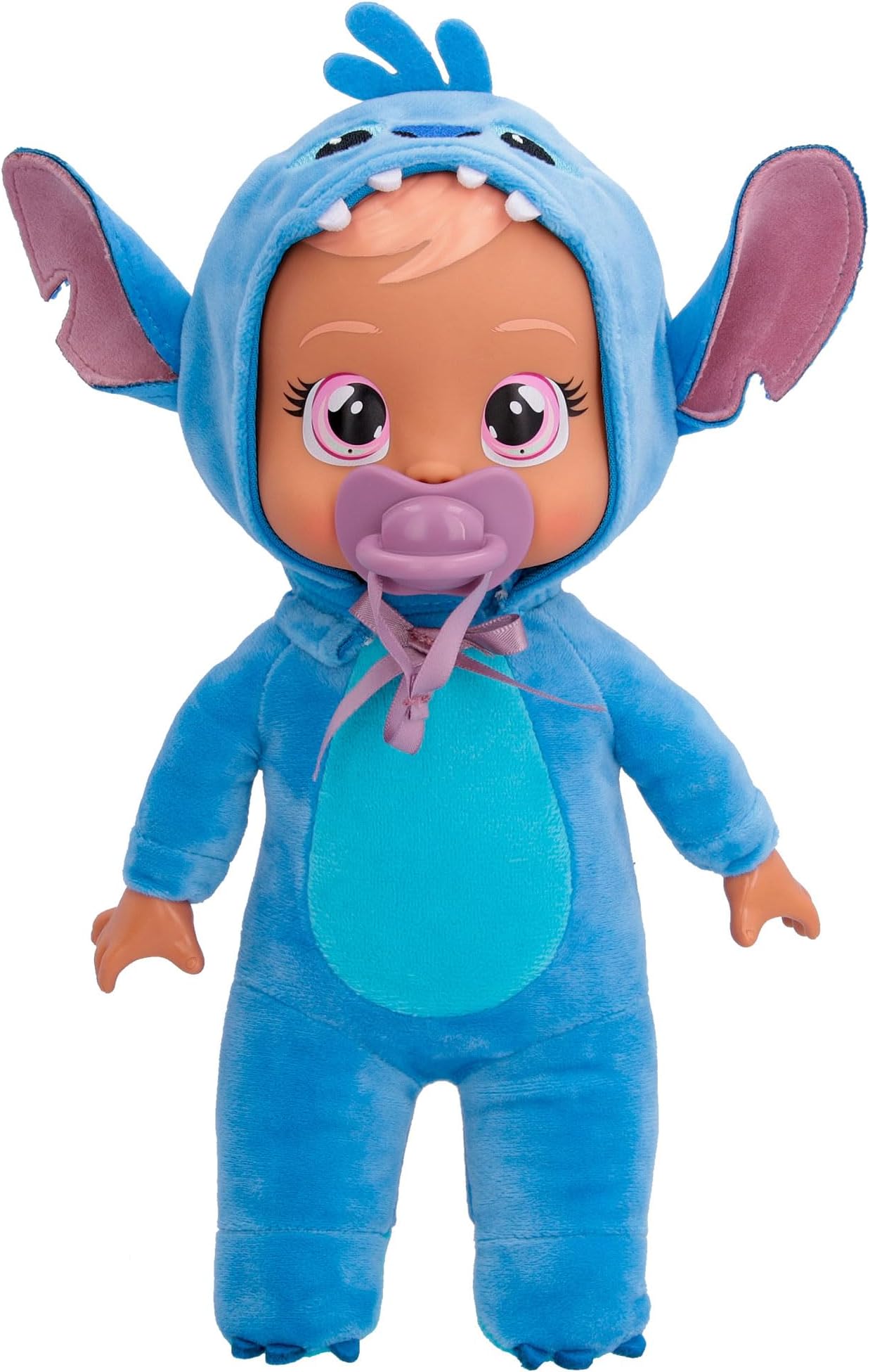 Tiny Cuddles Disney Stitch Plush Baby Doll With Real Tears Soft Cuddly Doll With Pacifier Toy For Kids Age 18 Months and Up