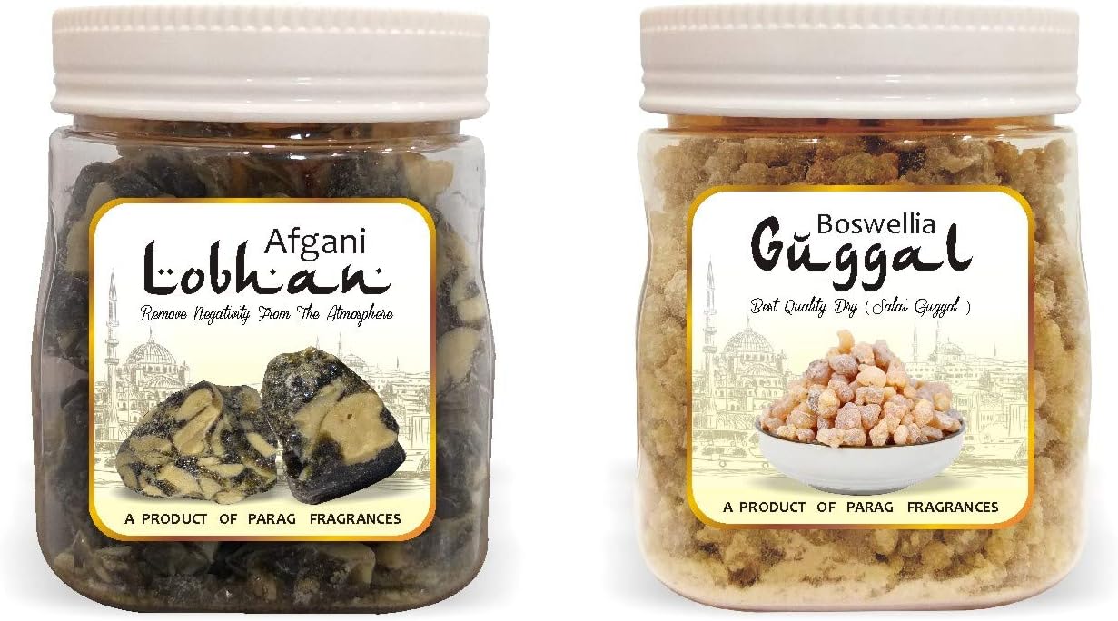Parag Fragrances Combo Pack of Afgani Loban & Boswelli Guggal 250gm Each (500gm) Natural Guggal for Dhoop and Hawan