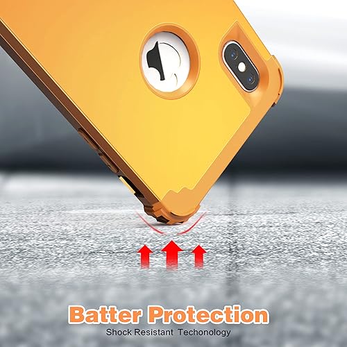Miniatura 8 de IDweel Funda para iPhone Xs Max con protector de pantalla (vidrio templado), 3 en 1, absorción de golpes, protección resistente, cubierta
