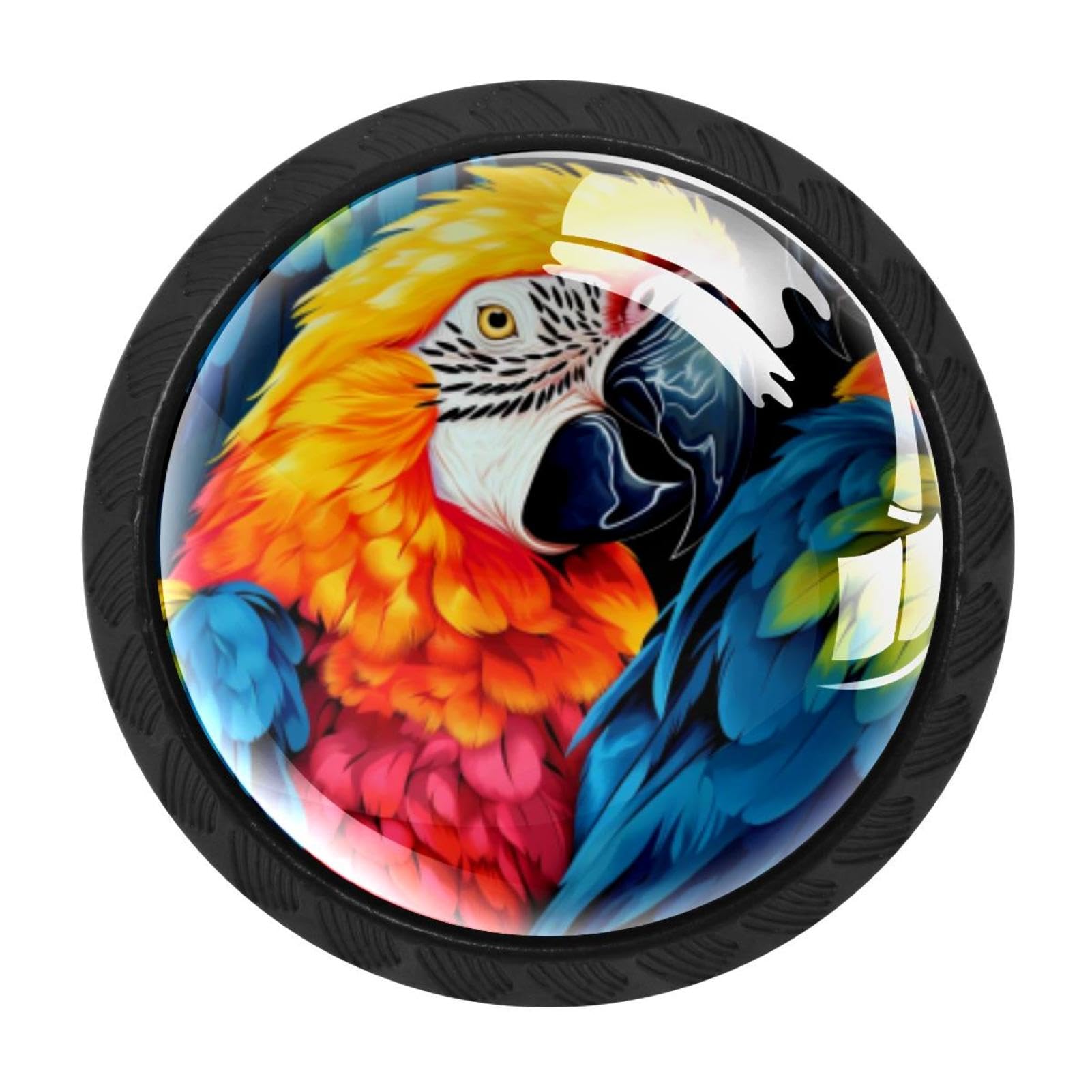 CHENZZZZ 4 PCS Parrot Crystal Glass Cabinet Knob Drawer Pull Handle for Kitchen Cupboard Dresser Wardrobe etc