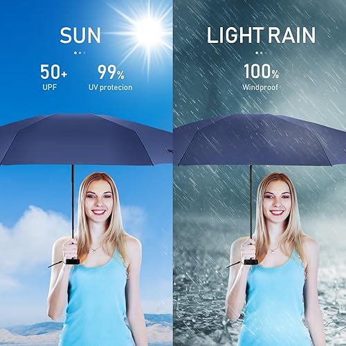 Miniatura 4 de LEAGERA Compact Travel Umbrella with Case - Mini Umbrella for Purse, Small Lightweight &Tiny Umbrellas Design Perfect for Parasol Outdoor