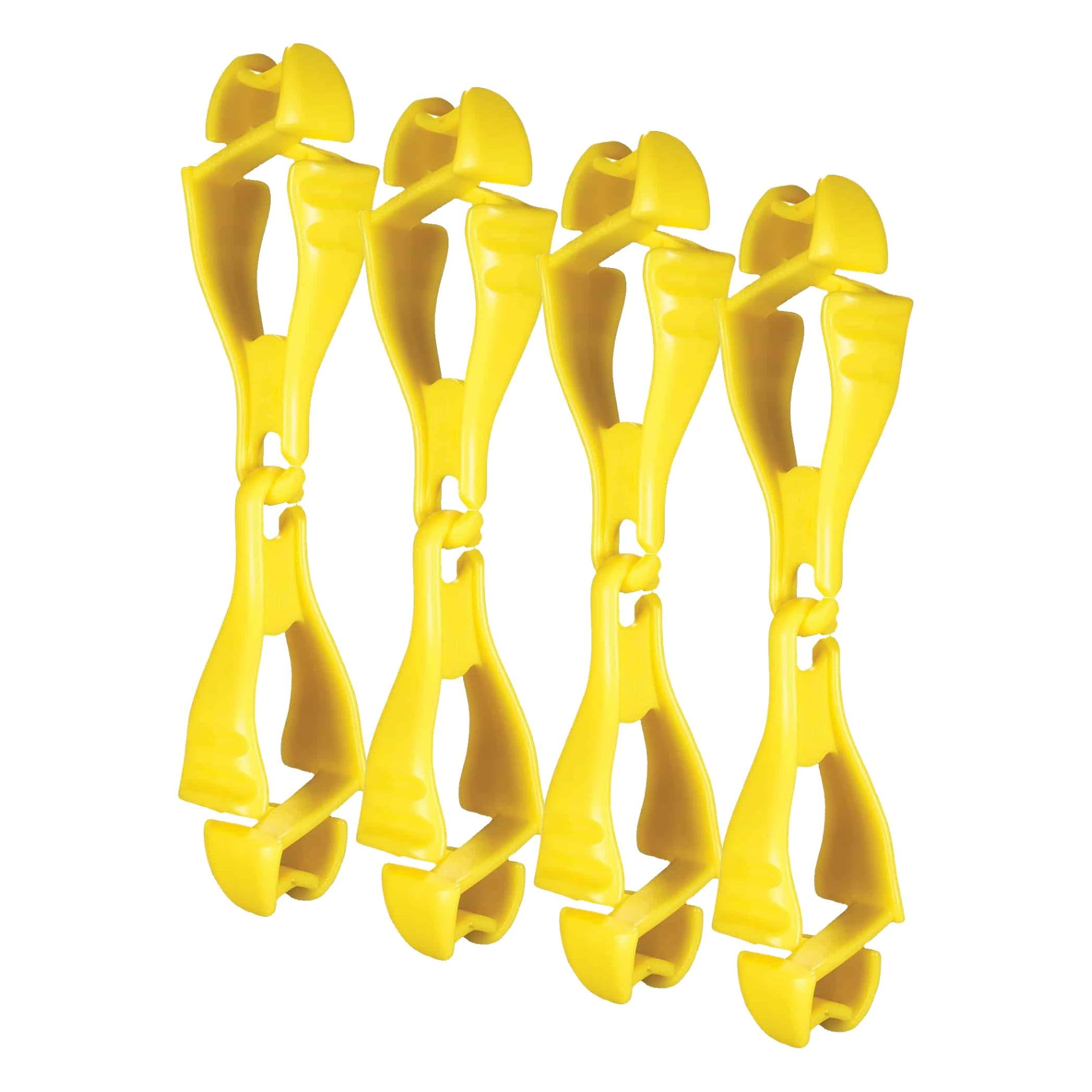 Ergodyne Squids 3400 Glove Clip Holder with Dual Clips, Lime, 1 Count (Pack of 4)