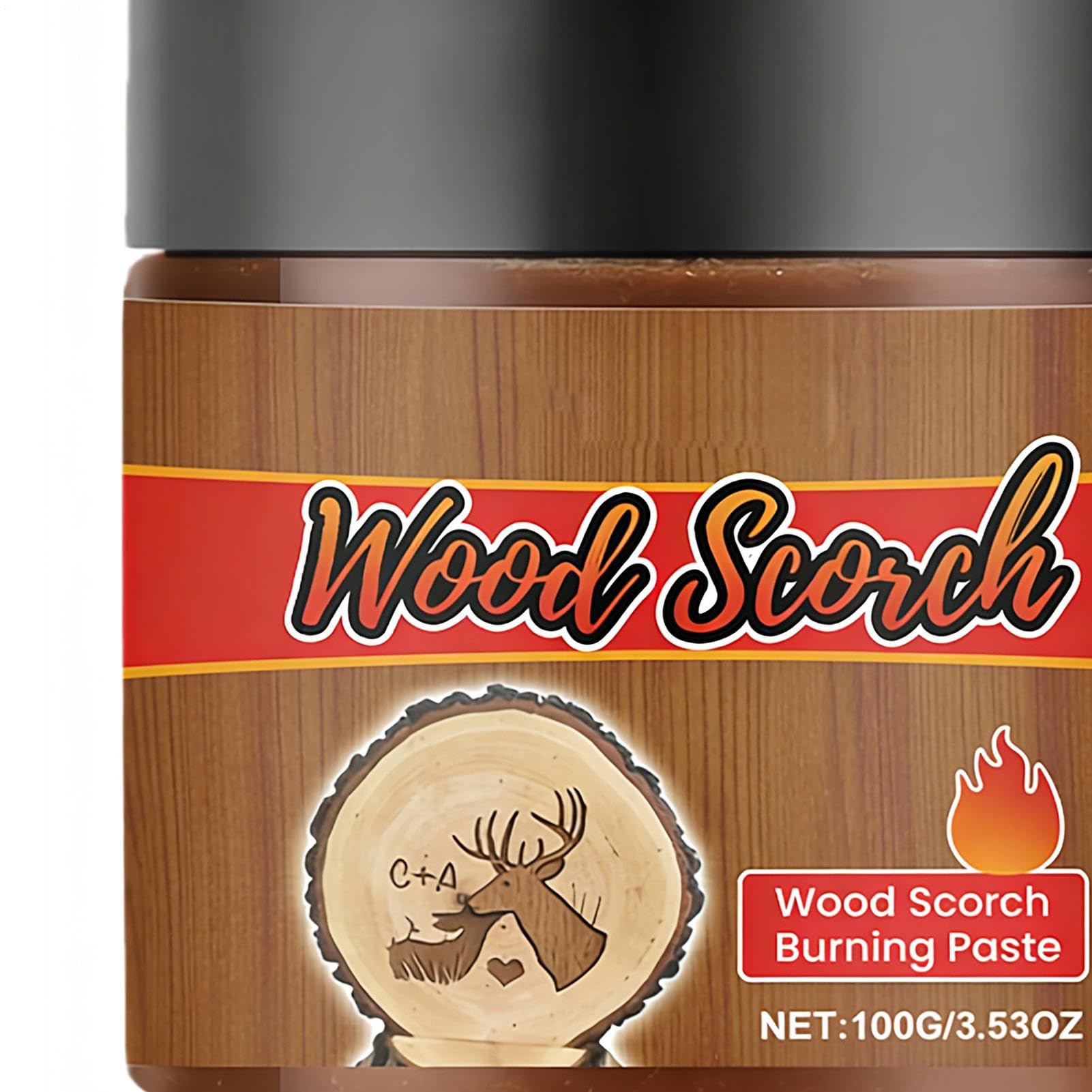 Pintura para quemar madera, gel de manualidades de precisión de 100 g, pasta de quemador de madera para marca de mesa, grabado, principiantes, adultos, proyectos de creación de arte de bricolaje